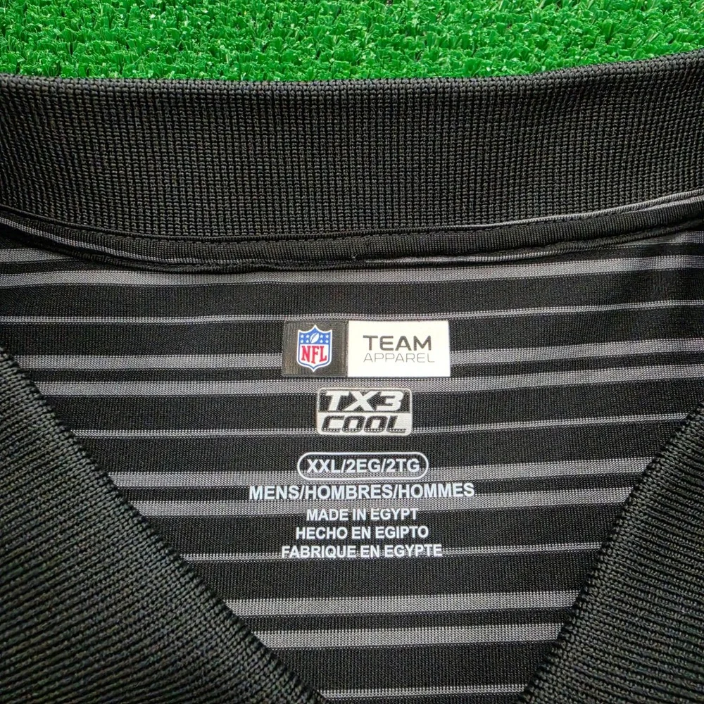 Green‎ Bay Packers Polo Shirt Mens 2XL Black Striped NFL Team Apparel Football
